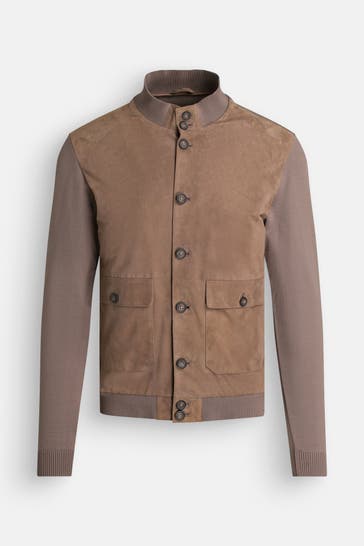 MABRUN Leder-Blouson 'Durango' taupe