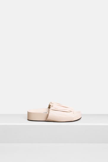 JIL SANDER Leder-Sandalen beige