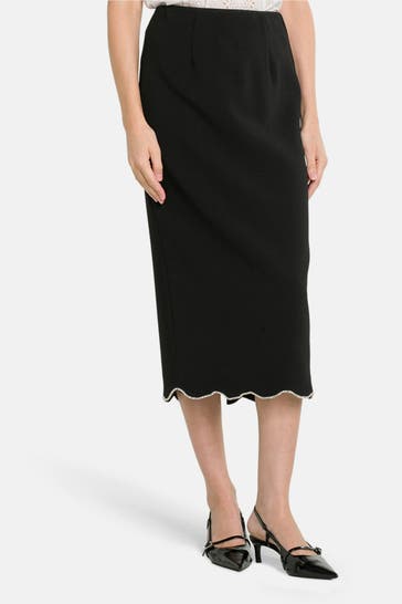 RIANI Black Midi Skirt