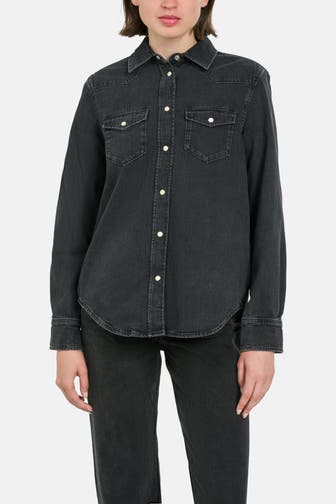 GANT Jeansbluse schwarz