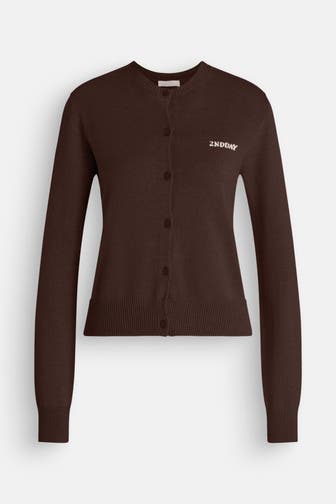 2NDDAY Strickjacke 'Vinny' dunkelbraun