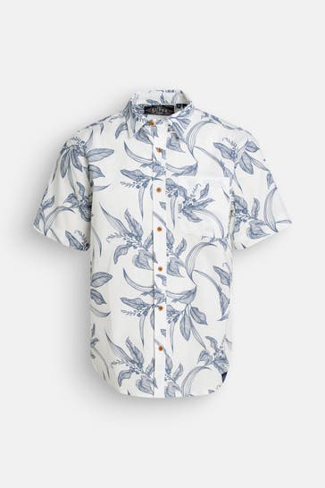 SUPERDRY Kurzarmhemd gemustert Regular Fit