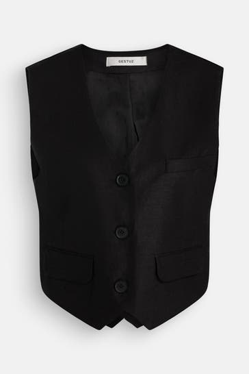 GESTUZ Anzugsweste schwarz