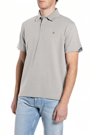 REPLAY Polo-Shirt hellgrau