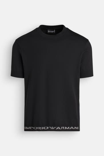 EMPORIO ARMANI Strickshirt schwarz