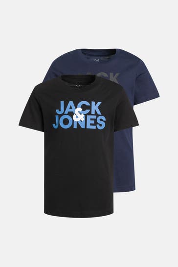 JACK & JONES 2er-Pack T-Shirts mehrfarbig