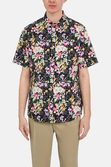 REPLAY Kurzarmhemd floral gemustert