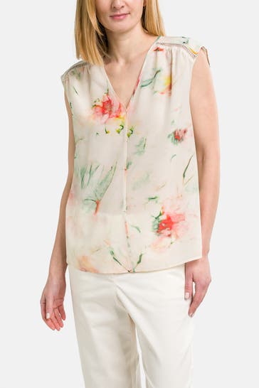 BOSS Seiden-Blusentop 'Binadi' gemustert