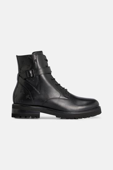 JOOP! Schnürstiefeletten 'Piatto Stampa' schwarz