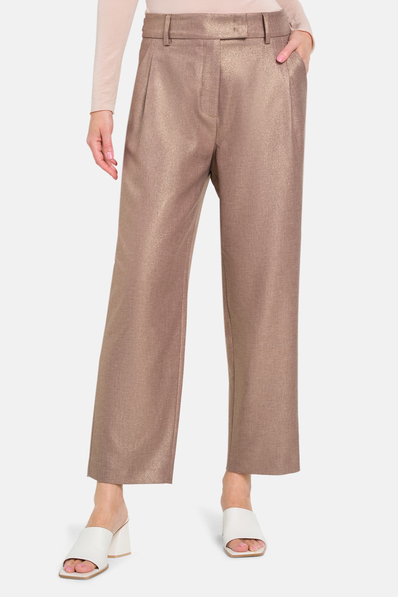 RAFFAELLO ROSSI Stoffhose braun metallic, Bild 1