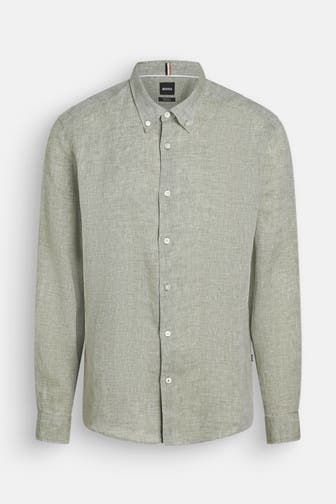 BOSS Leinen-Hemd Regular Fit