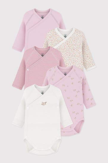 PETIT BATEAU 5er Pack Wickel-Bodies mehrfarbig