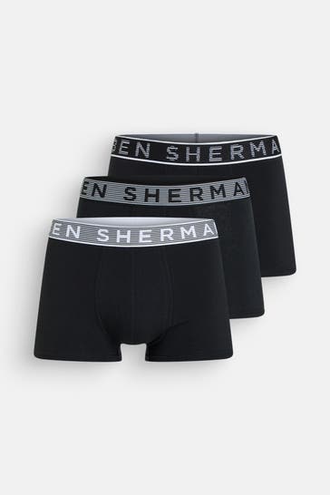 BEN SHERMAN 3er-Pack Boxer Trunks 'Bray' schwarz
