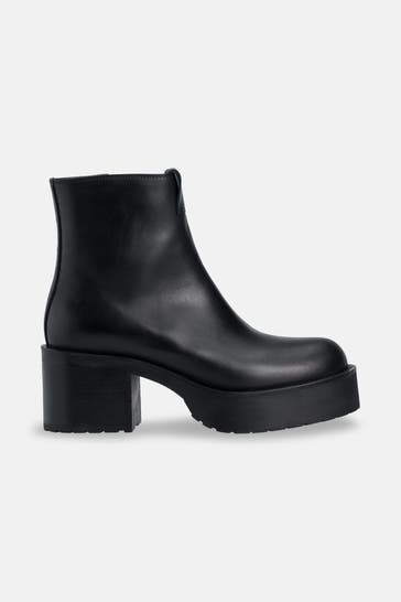 FILIPPA K Leder-Stiefeletten schwarz