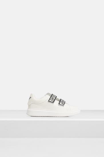 EMPORIO ARMANI Leder-Sneaker weiß