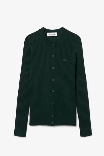 LACOSTE Woll-Pullover smaragdgrün