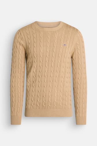 GANT Zopfstrickpullover hellbraun