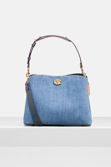 COACH - Denim-Schultertasche blau