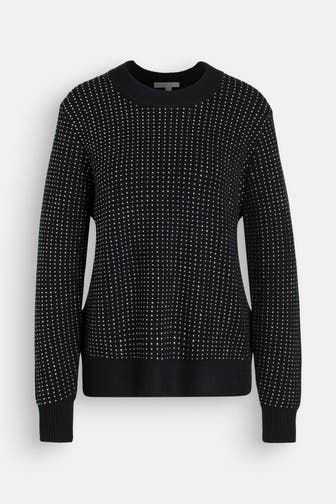 MICHAEL MICHAEL KORS Wollpullover 'Easy Rhinestone' schwarz