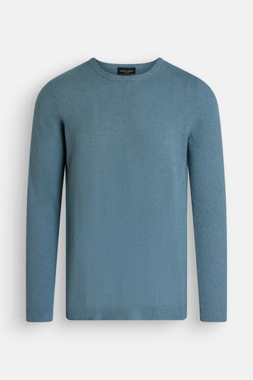 ROBERTO COLLINA Strickpullover azurblau