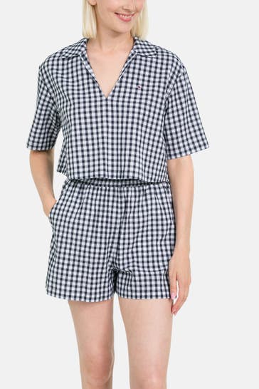 TOMMY HILFIGER Blusenshirt blau kariert