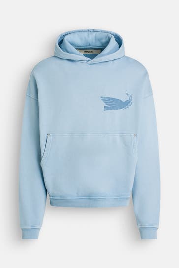 ROUGH. Hoodie 'Bird' hellblau