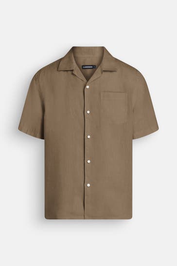 J.LINDEBERG Leinenhemd 'Elio' braun