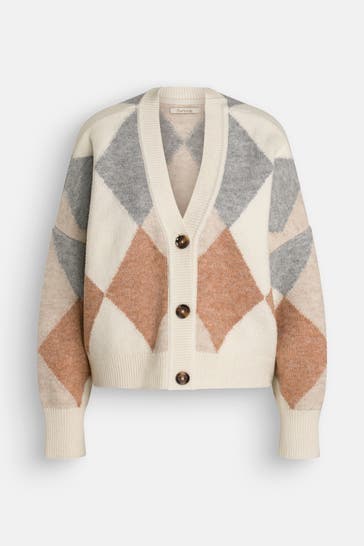 BARBOUR Wollmix-Strickjacke mehrfarbig