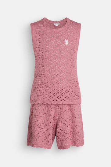U.S. POLO ASSN. Set: Top, Shorts altrosa
