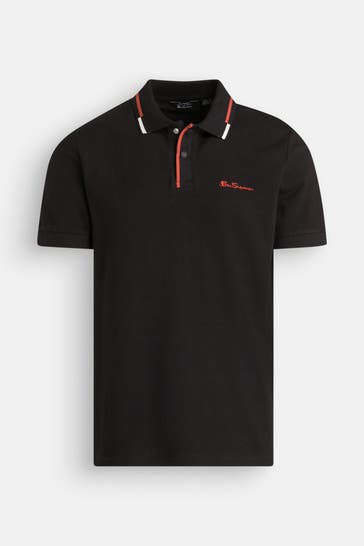 BEN SHERMAN Polo-Shirt schwarz