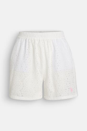 U.S. POLO ASSN. Stoff-Shorts 'Liya' weiß