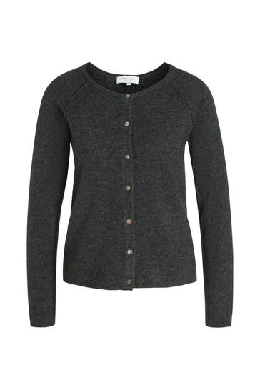 ROSEMUNDE Wollmix-Strickjacke dunkelgrau