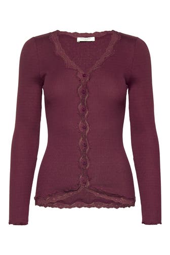 ROSEMUNDE Seidenmix-Cardigan weinrot