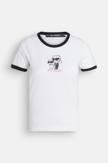 KARL LAGERFELD T-Shirt 'Ikon Couple' weiß