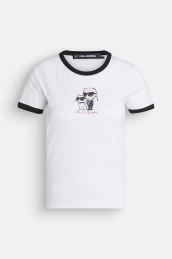 KARL LAGERFELD T-Shirt 'Ikon Couple' weiß