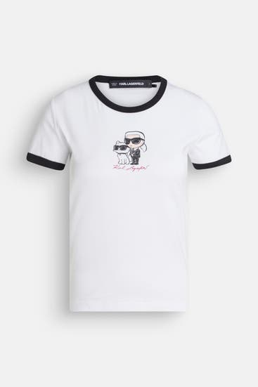 KARL LAGERFELD - T-Shirt 'Ikon Couple' weiß