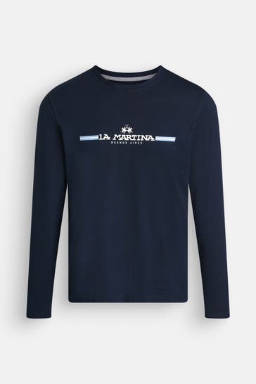 LA MARTINA Longsleeve schwarzblau