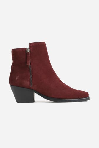 BRONX Lederstiefeletten 'Cassi-dy' burgunder