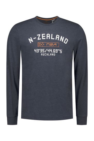 NEW ZEALAND AUCKLAND Longsleeve dunkelblau meliert