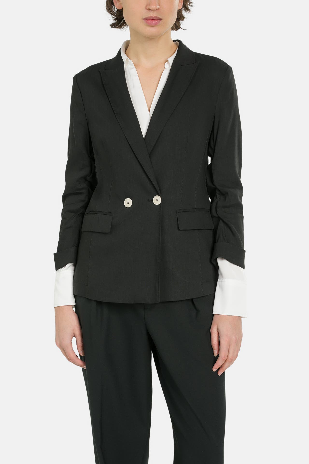 MARC CAIN Leinenmix-Blazer schwarz, Bild 1