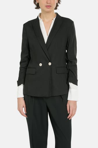 MARC CAIN Leinenmix-Blazer schwarz