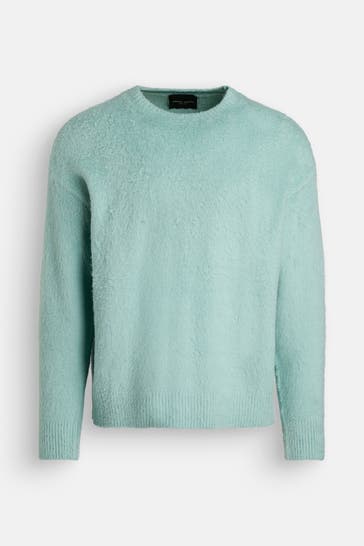 ROBERTO COLLINA Strickpullover türkis oversize