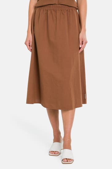 MARC O'POLO DENIM Midirock braun