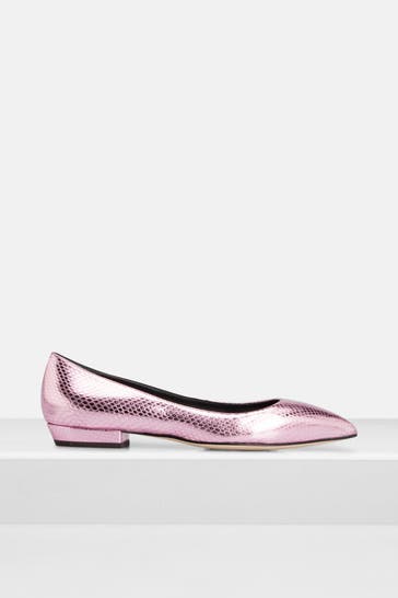 GIUSEPPE ZANOTTI Leder-Ballerinas rosa