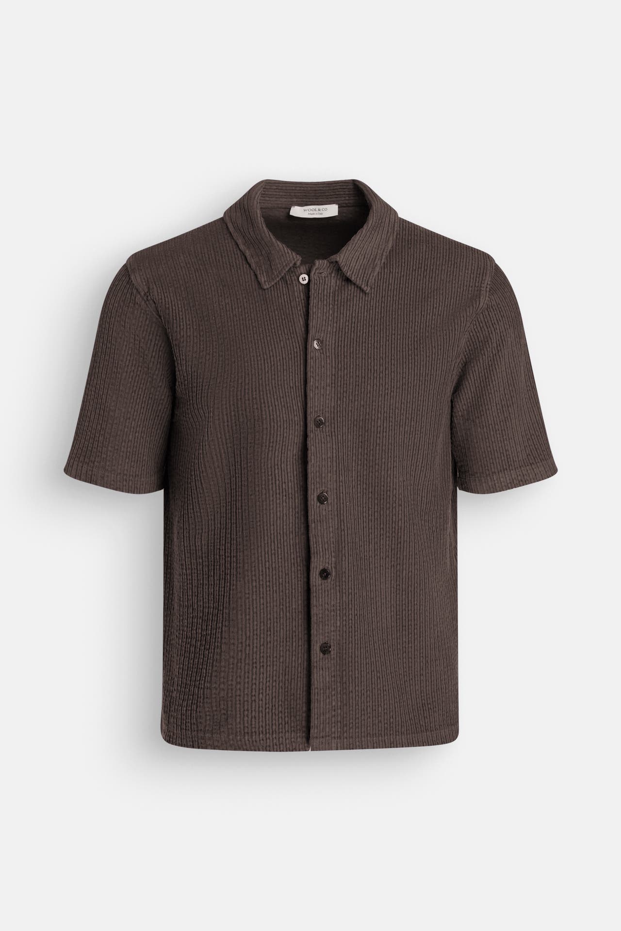 WOOL & CO Cord-Kurzarmhemd braun, Bild 1