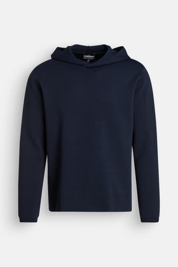 EMPORIO ARMANI Strick-Hoodie nachtblau