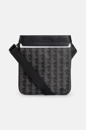 LACOSTE Umhängetasche 'The Blend' schwarz gemustert