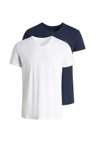 GANT 2er-Pack T-Shirt weiß marine
