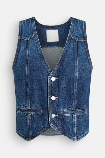 MOTHER Jeansweste 'The Masked Rider' blau