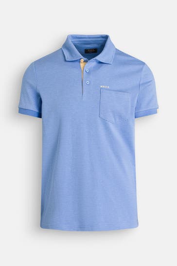 NEW ZEALAND AUCKLAND Polo-Shirt hellblau gemustert